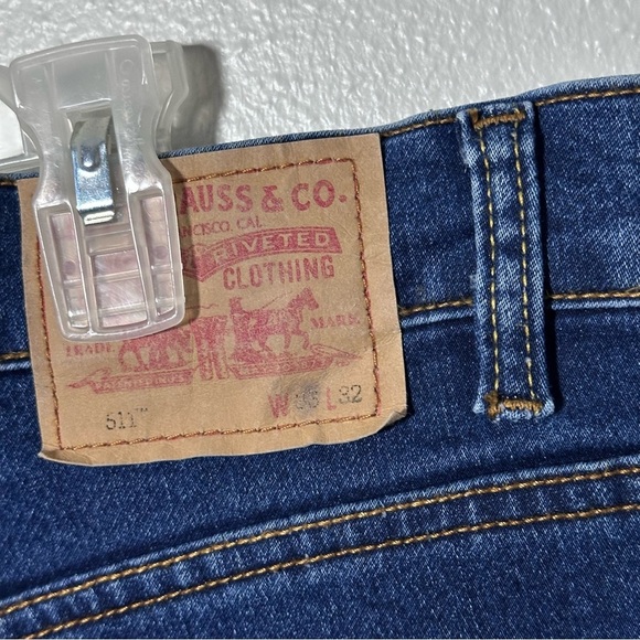 Levi’s Men 511 Denim Blue Jeans size 38x30 Tailored - Picture 3 of 8